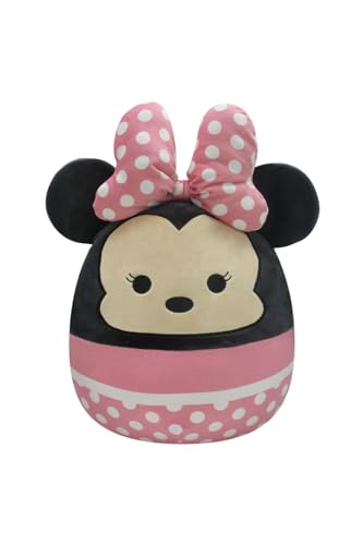 Squishmallows SQK0301 Disney 14-Inch Add Minnie Mouse to Your Squad, Ultrasoft Stuffed Animal Large, Official Kelly Toy Plush, Multi - Minnie Mouse
