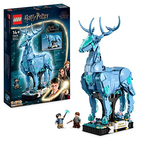 LEGO Harry Potter Expecto Patronum 2-in-1 Set, Build Stag and Wolf Animal Figures, Build-Rebuild-and-Display Model, Magical Gifts for Teenage Girls, Boys, Women, Men 76414 - Single