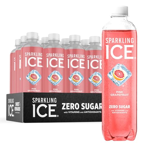 Sparkling Ice, Pink Grapefruit Sparkling Water, Zero Sugar Flavored Water, with Antioxidants and Vitamins, Zero Sugar, 17 fl oz Bottles (Pack of 12) - Pink Grapefruit