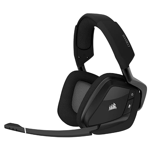 CORSAIR VOID RGB ELITE Wireless Gaming Headset – 7.1 Surround Sound – Omni-Directional Microphone – Microfiber Mesh Earpads – Up to 40ft Range – iCUE Compatible – PC, Mac, PS5, PS4 – Carbon - VOID RGB ELITE WIRELESS - Black