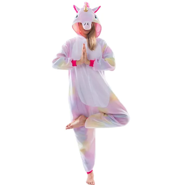 Spooktacular Creations Unisex Adult Pajama Plush Onesie One Piece Unicorn Animal Costume