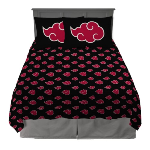 Franco Naruto Akatsuki Anime Bedding Super Soft Microfiber Queen Sheet Set, (Official Licensed Naruto Product)