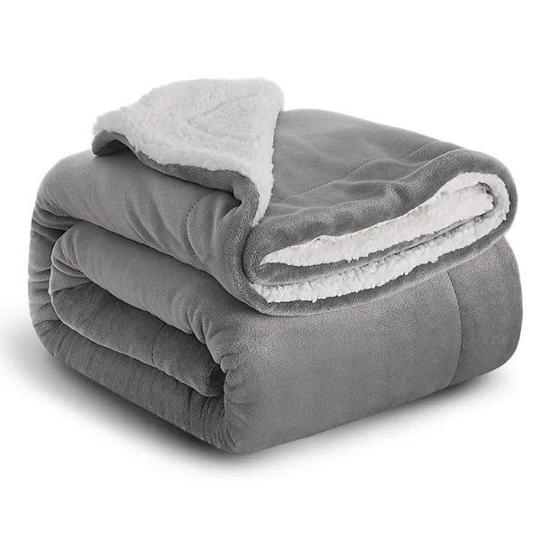 Bedsure Decke Sofa Kuscheldecke grau - warm Sherpa Sofaüberwurf Decke, Dicke Sofadecke Couchdecke, 150x200 cm XL Flauschige Wohndecke für Couch - 150 x 200 cm Grau
