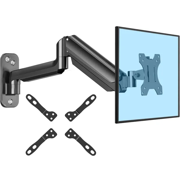 HUANUO 13-42 Zoll Monitor Wandhalterung mit VESA-Erweiterungssatz für LED/LCD/TV Bildschirm, Monitor Halterung mit 360° Drehbar Gasdruckfeder Arm, VESA 75/100/200 - 