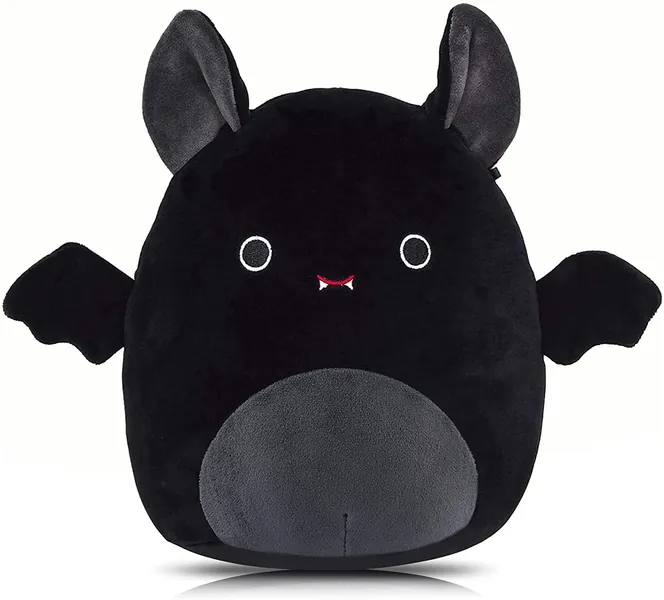 Bat Plush Squishmallo, 20cm Black Bat Plushies Kawaii Stuffed Animal, Cute Plushies Squishmallo Halloween , Suitable for All Ages, An Indispensable Cute Plush Toy for The Family (Black-8inch)