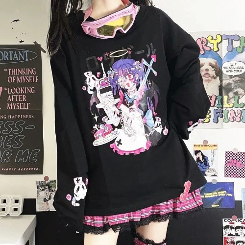 Menhera Succubus Crewneck - Black / XL