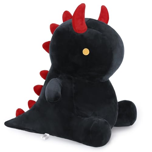 Ditucu Cute Dinosaur Plush Dino Stuffed Animals Plushies Toys Super Soft Dolls Birthday Gifts for Kids Girls Boys Black 12 inch - Black - 12 inch