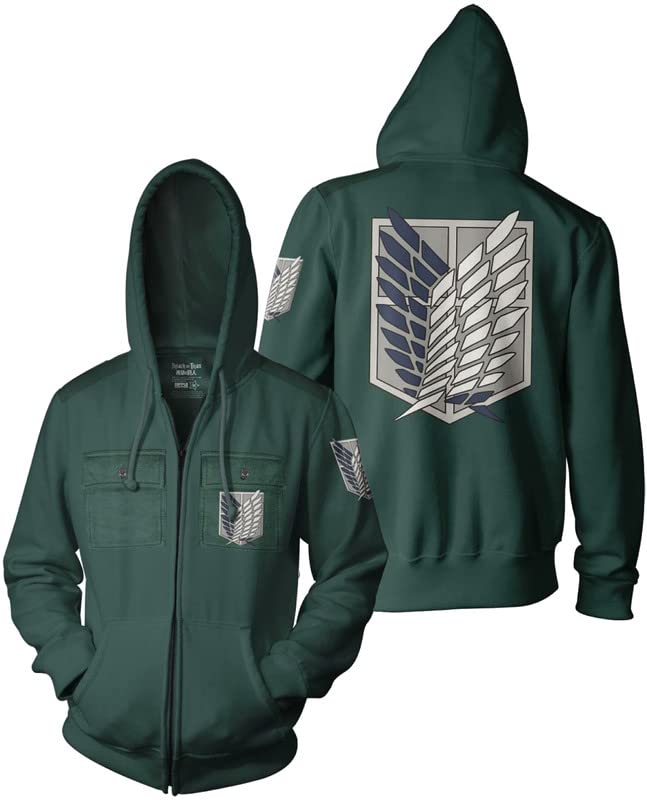 Ripple Junction Attack on Titan Scout Regiment Military Style Adult Unisex Full Zip Hoodie