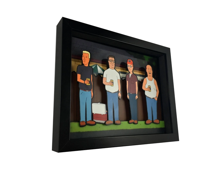 King of the Hill 3D Shadow Box Diorama Frame with Glass Pane