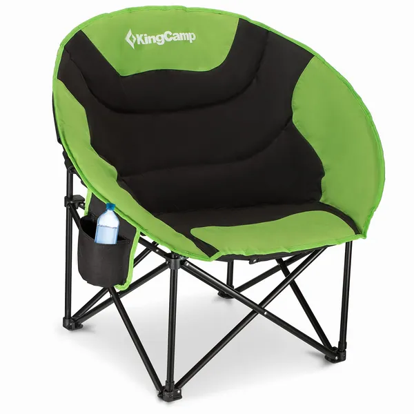 KingCamp Moon Chair Camping Folding Garden Chairs Heavy Duty Padded Camping Chair With Cup Holder