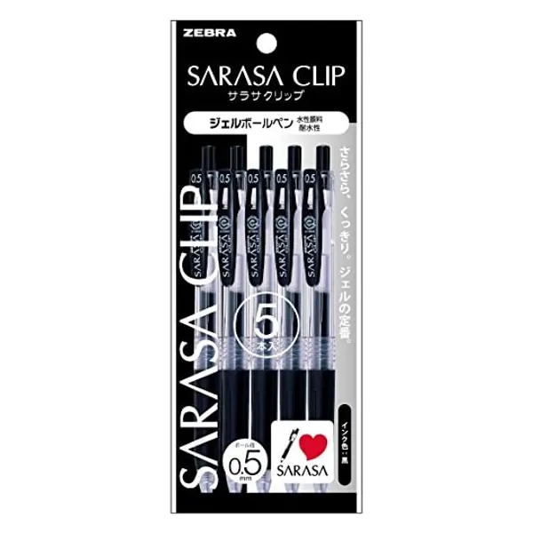 
                            5 pieces P-JJ15-BK5 Zebra Sarasa gel ballpoint pen clip black 0.5 (japan import)
                        