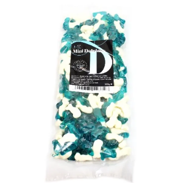 Just Treats Dolphins Mini Blue and White (500g Treat Bag)