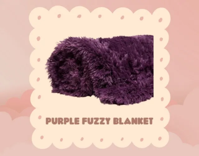 Purple Fuzzy Throw Blanket