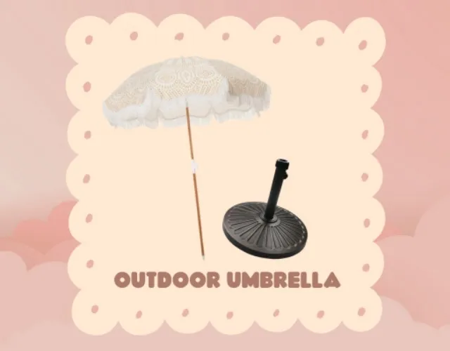 Outdoor Umbrella and Stand