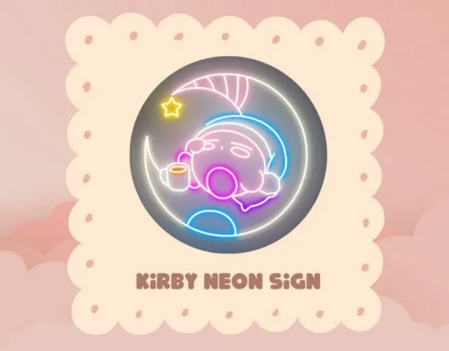 Kirby Neon Sign, Gaming Room Decor, Anime Neon Sign, Japanese Neon Sign, Birthday Gift Led Neon Light