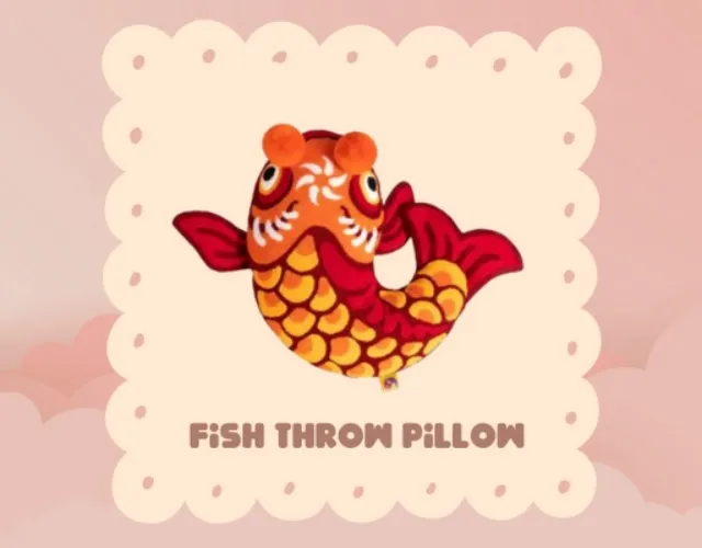 Lucky Fish Throw Pillow