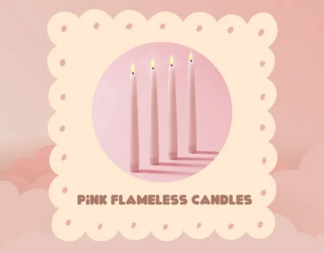 Pink Flameless Taper Candles
