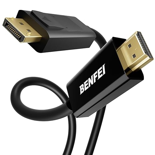 BENFEI DisplayPort to HDMI 4.5M Cable, DP Display Port to HDMI HDTV 1080P Adapter Male to Male Converter Gold-Plated Cord for Lenovo, Dell, HP, Asus and Other Brand - 15 Feet - 1 PACK - Black