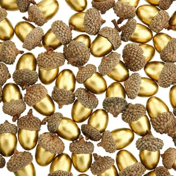 Pangda 60 Pack Artificial Acorns Lifelike with Acorn Cap Simulation Small Acorn for DIY Crafting, Wedding, House Decor (Color B)