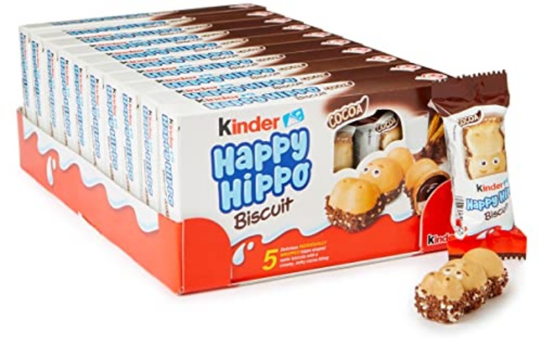 Kinder Happy Hippo Cocoa Biscuit Bars, Bulk Chocolate Gift, Crispy Wafer with Milk Chocolate and Cocoa Cream Filling, Pack of 10 x 103.5g - 103.5 g (Pack of 10)