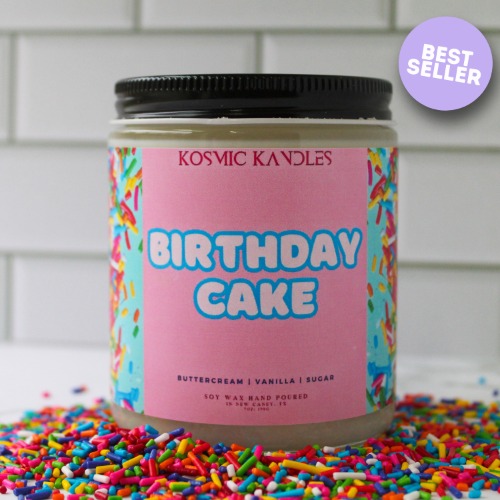 Birthday Cake Soy Wax Candle - 8oz Glass