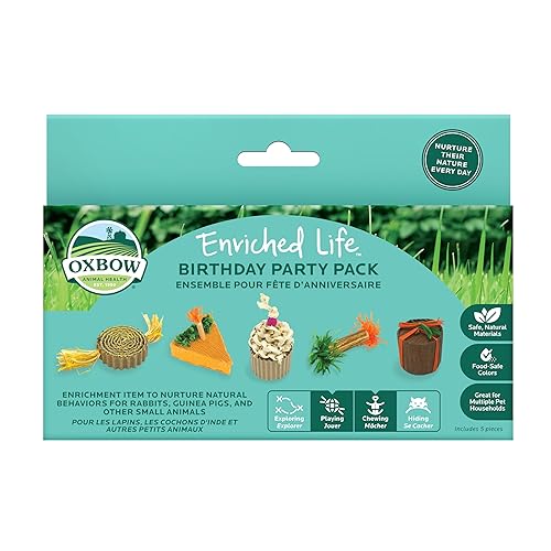 Oxbow Enriched Life Birthday Party Pack - Small Pet Toy - Great for Guinea Pigs, Rabbits, and Other Small Animals - Birthday Pack