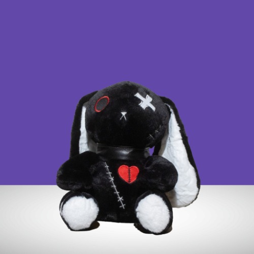 Maddy - Dark Punk Rabbit Plush Toy (Black) - 25cm