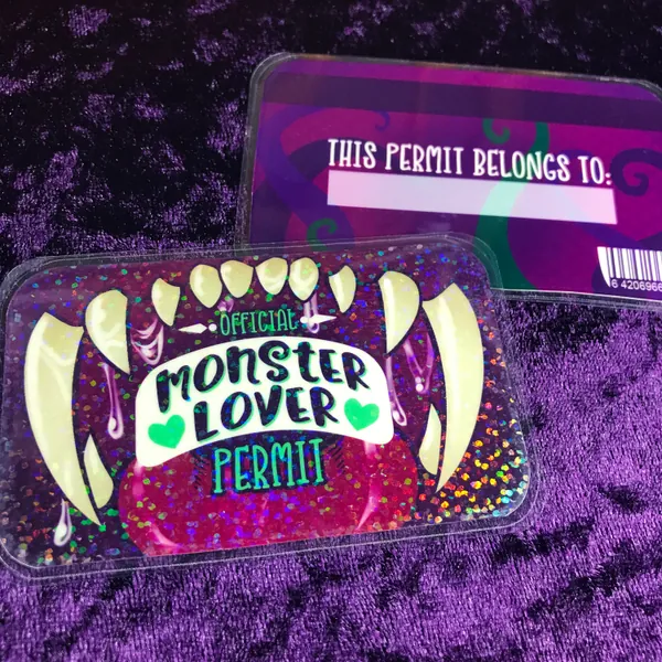 Monster Lover/ F**ker Permit Laminated Holographic