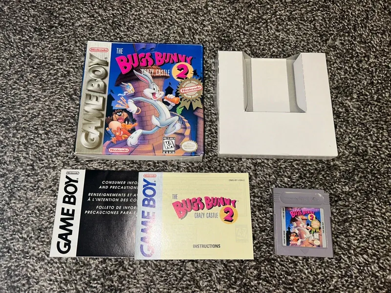 Bugs Bunny Crazy Castle 2  Complete CIB Game Box Instructions Nintendo Game Boy
