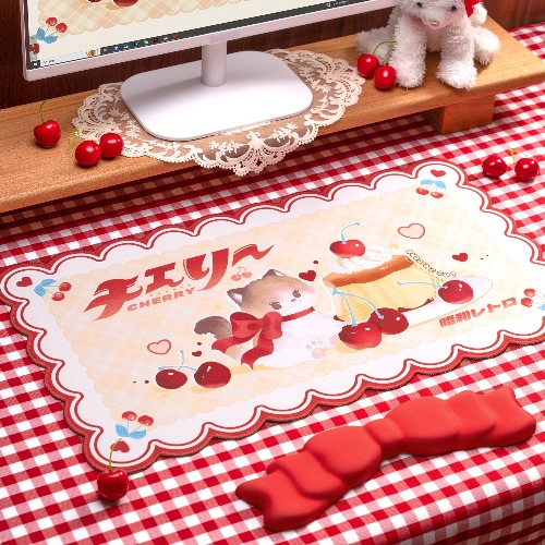 GeekShare Cherry Kitty Mouse Pad | Wrist Rest