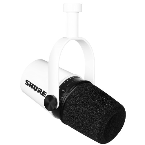 Shure MV7 (Limited Edition) USB/XLR Dynamic Microphone for Gaming, Podcasting, Recording & Streaming, Built-in Headphone Output, Voice-Isolating Technology, TeamSpeak & Zoom Certified - White Noir - MV7 White (Limited)