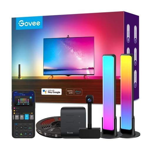 Govee LED Strip Lights & Light Bars with Camera, Smart Wi-Fi RGBIC DreamView T1 Pro LED Lights for TV (55-65 inches), Video & Music Sync TV Backlight for Gaming & Movies, Work with Alexa & Google Home