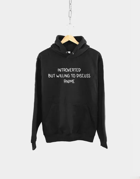 Anime Hoodie - Japanese Anime Fan Gift - Anime Clothing - Manga Hoodie - Introverted But Willing To Discuss Anime Hoodie