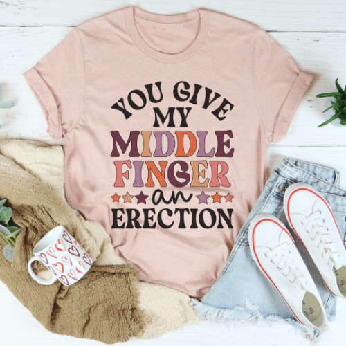 Middle Finger Tee - Ash / M