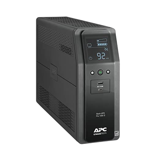 APC UPS 1000VA Sine Wave UPS Battery Backup and Surge Protector, BR1000MS Backup Battery Power Supply with AVR, (2) USB Charger Ports - 1000VA - Sinewave