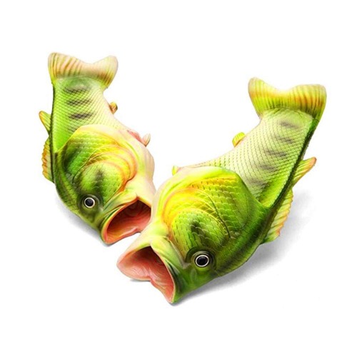 Unisex Fish Slippers, bass Sandals, Animal Slippers Animal Fish Slippers - 8.5-9.5 Women/7-8 Men Green