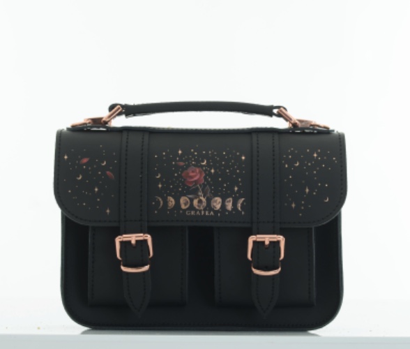 MICRO ROSE MOON | Small Leather Satchel
