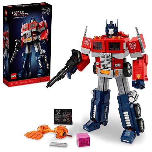 LEGO Icons Optimus Prime 10302 Transformers Figure Set, Collectible Transforming 2-in-1 Robot and Truck Model Building Kit for Adults, Perfect for Display or Play - Standard Packaging