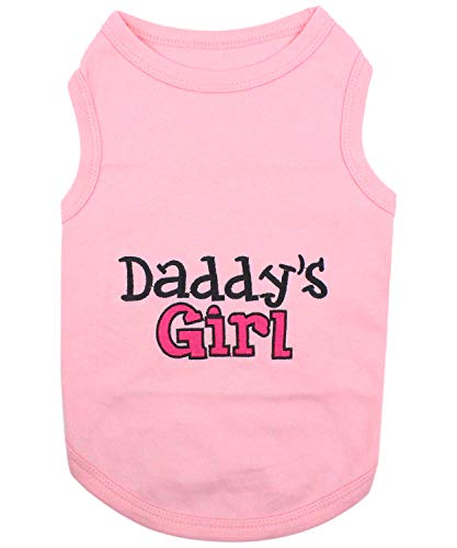 Parisian Pet Dog Cat Clothes Tee Shirts Little Brother T-Shirt, S - Small - Daddy's Girl - 1
