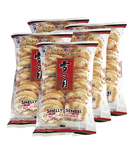 Want Want Big Shelly Shenbei Snowy Crispy Rick Cracker Biscuits - Sugar Glazed 5.30 oz. (Pack of 5) - Original - 5.3 Ounce (Pack of 5)
