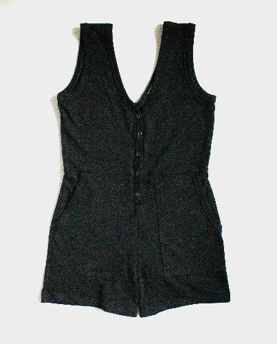 The Henley Romper - XL / black