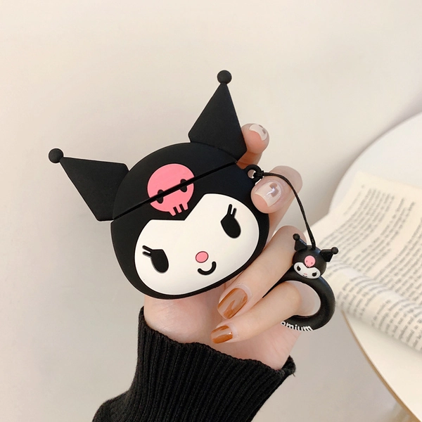 Cute Cartoon AirPods Case Kuromi AirPods Pro Case Cover Melody Pompompurin Accessories - Black / AirPods Pro