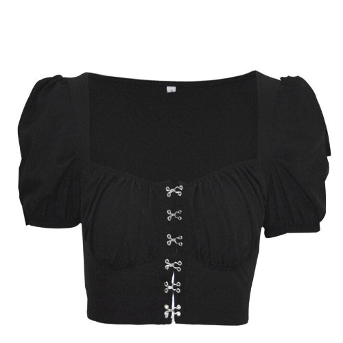 'Candle in the Light' Black Alt Goth Top - BLACK / XL