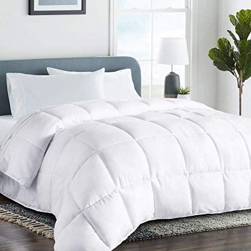 COHOME Queen 2100 Series Cooling Comforter Down Alternative Quilted Duvet Insert with Corner Tabs All-Season - Luxury Soft Hotel Comforter - Breathable - Reversible - Machine Washable - White - Queen（88x88） - White