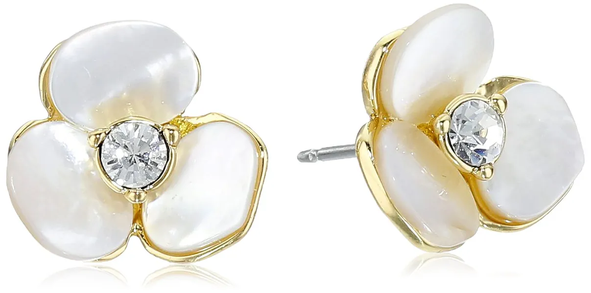 Kate Spade New York Disco Pansy Studs - One Size Cream/Clear