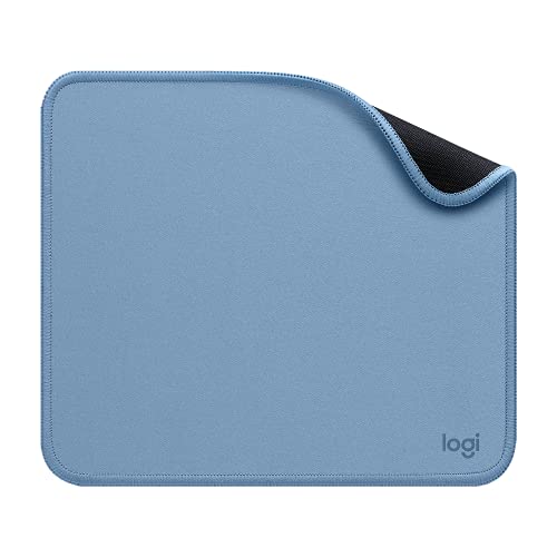 Logitech Mouse Pad - Studio Series, Computer Mouse Mat with Anti-Slip Rubber Base, Easy Gliding, Spill-Resistant Surface, Durable Materials, Portable, in a Fresh Modern Design, Blue Grey - Blue Grey