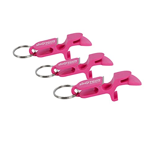 Shotgun Keychain Tool Beer Bong Pink 3-Pack - Special Plastic Shotgun Tool, Bottle Opener and Tab Opener All in One - Great for Parties, Sporting Events, Drinking Accessories - Made in USA