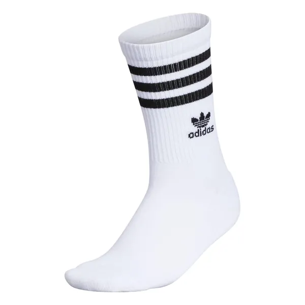adidas Originals Unisex-Adult Roller (1-pair) Crew Sock, White/Black, Medium US