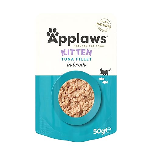 Applaws Natural Kitten Wet Food, Kitten Tuna in Broth 50g Pouch (12x50g Pack) - Kitten Tuna - 50 g (Pack of 12)