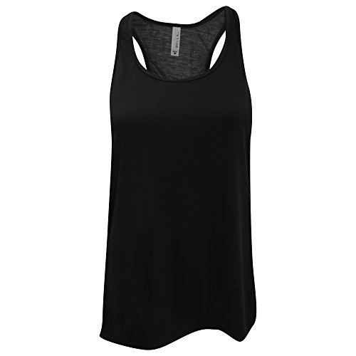 Bella Ladies/Womens Flowy Racerback Tank Top - S - Black